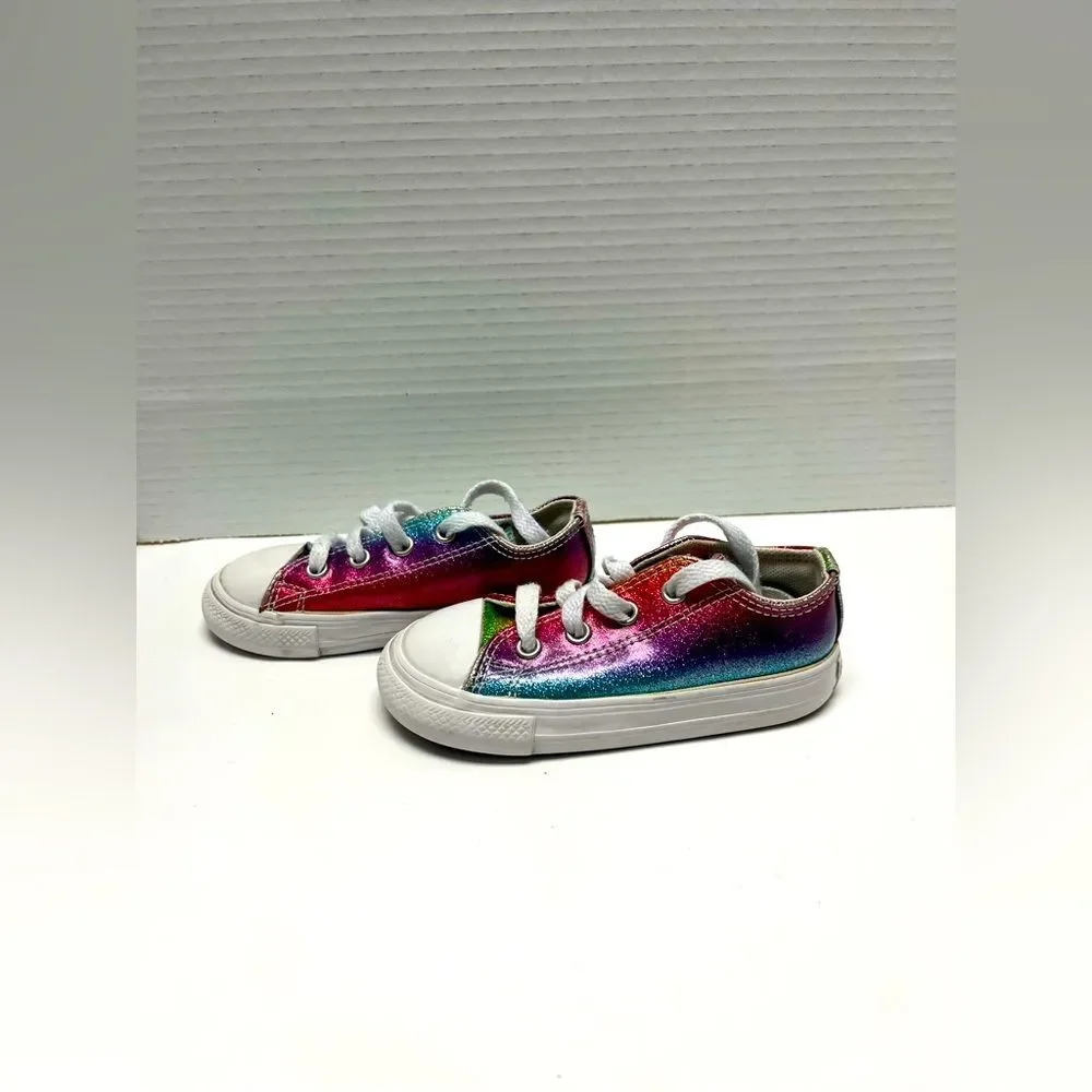 Converse All Star Rainbow‎ Metallic Glitter Sneakers –Size 7